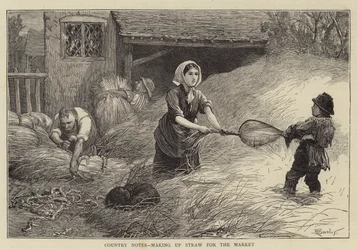 Country Notes, making up Straw for the Market